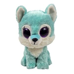Ty Beanie Boos Great Wolf Lodge Jade Wolf Pup Plush Purple Glitter Eyes 6 Inch